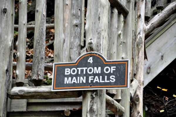 sign: bottom of the Main Falls